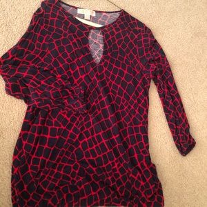 Petite small Michael kors red n blue top